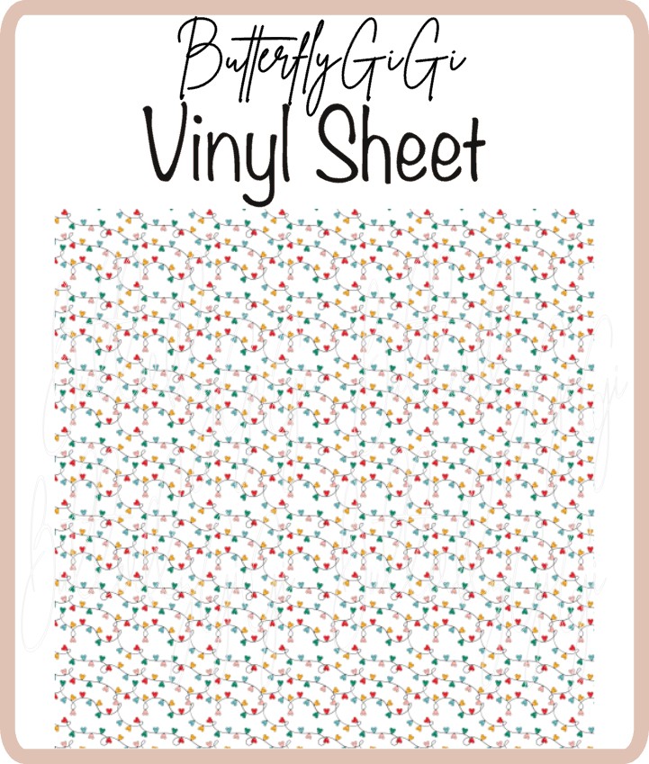 Vinyl Mouse Lights Christmas Sheet