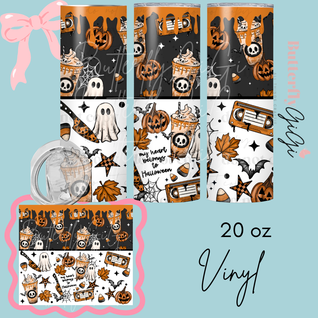 My heart belongs to Halloween 20oz Vinyl Wrap