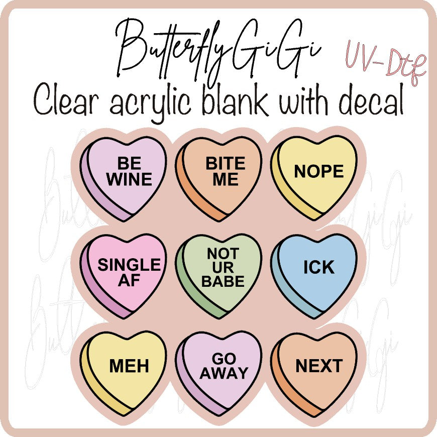 Nope ick Hearts UV DTF