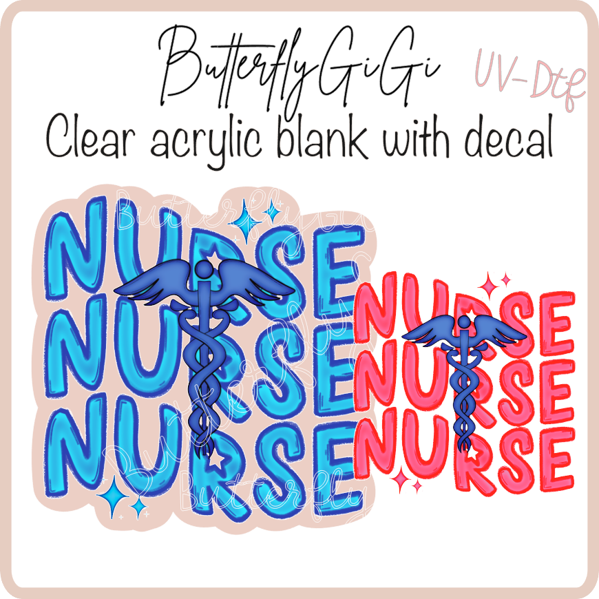 Nurse blue pink UvDTF