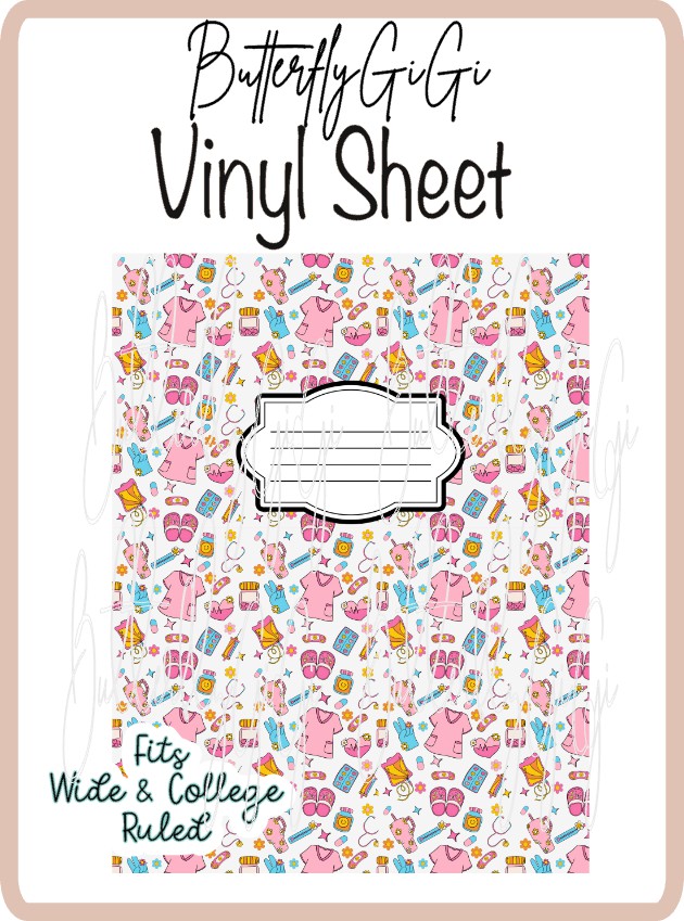 Vinyl Notebook Nurse Bright Cover