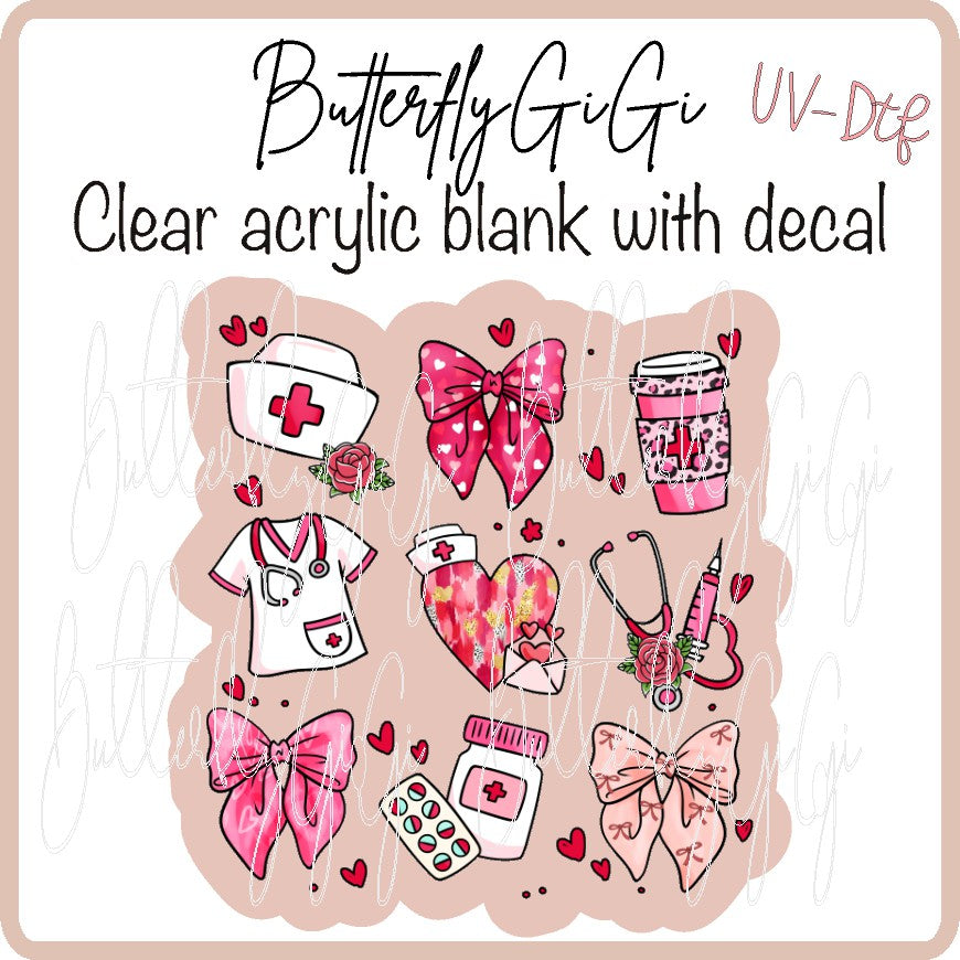 Nurse Valentine Coquette UV DTF