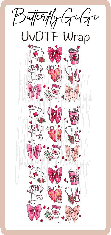 Nurse Valentine UV Dtf Wrap