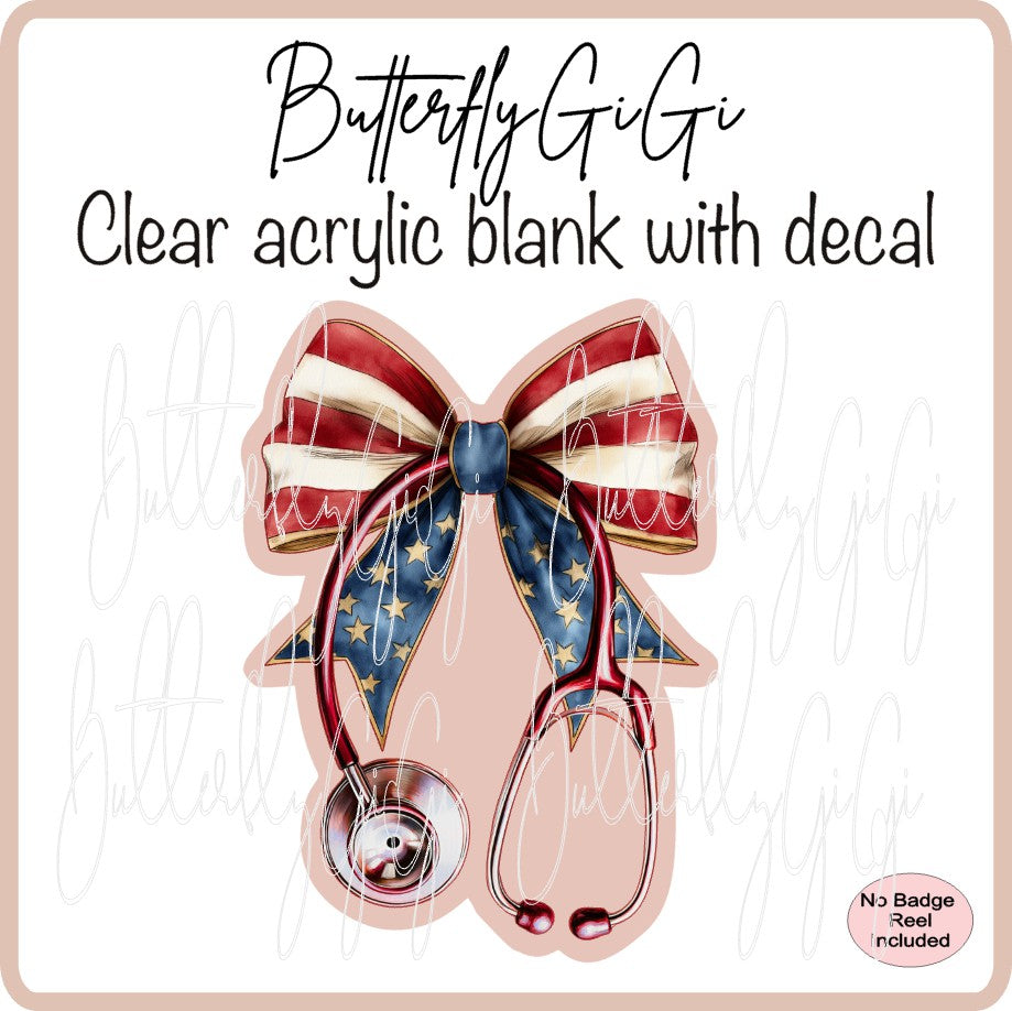 Patriotic Stethoscope Bow