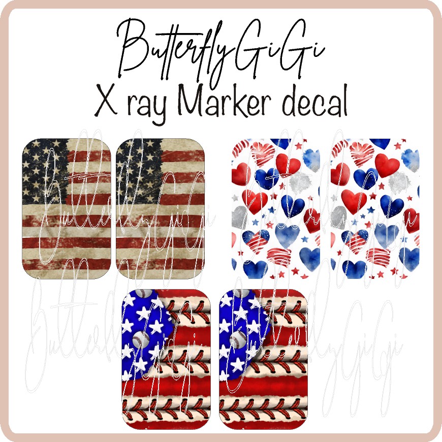 Patriotic Xray Markers Decal
