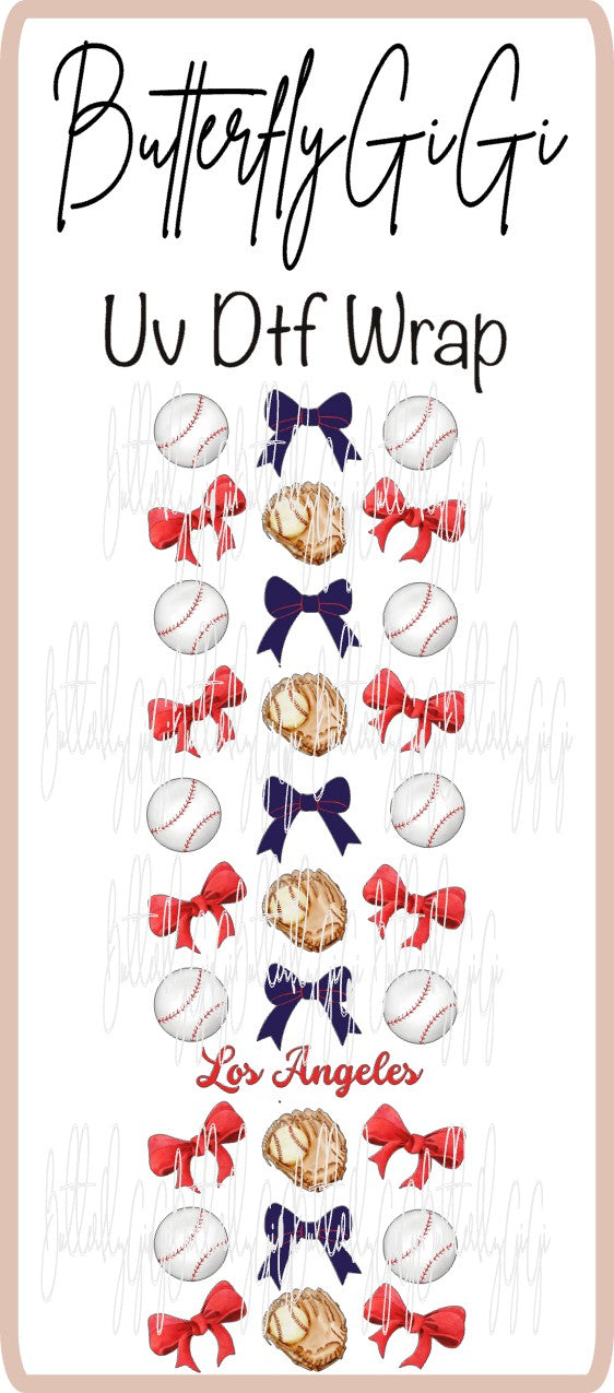 Wrap Los Angeles A Baseball Coquette UV Dtf