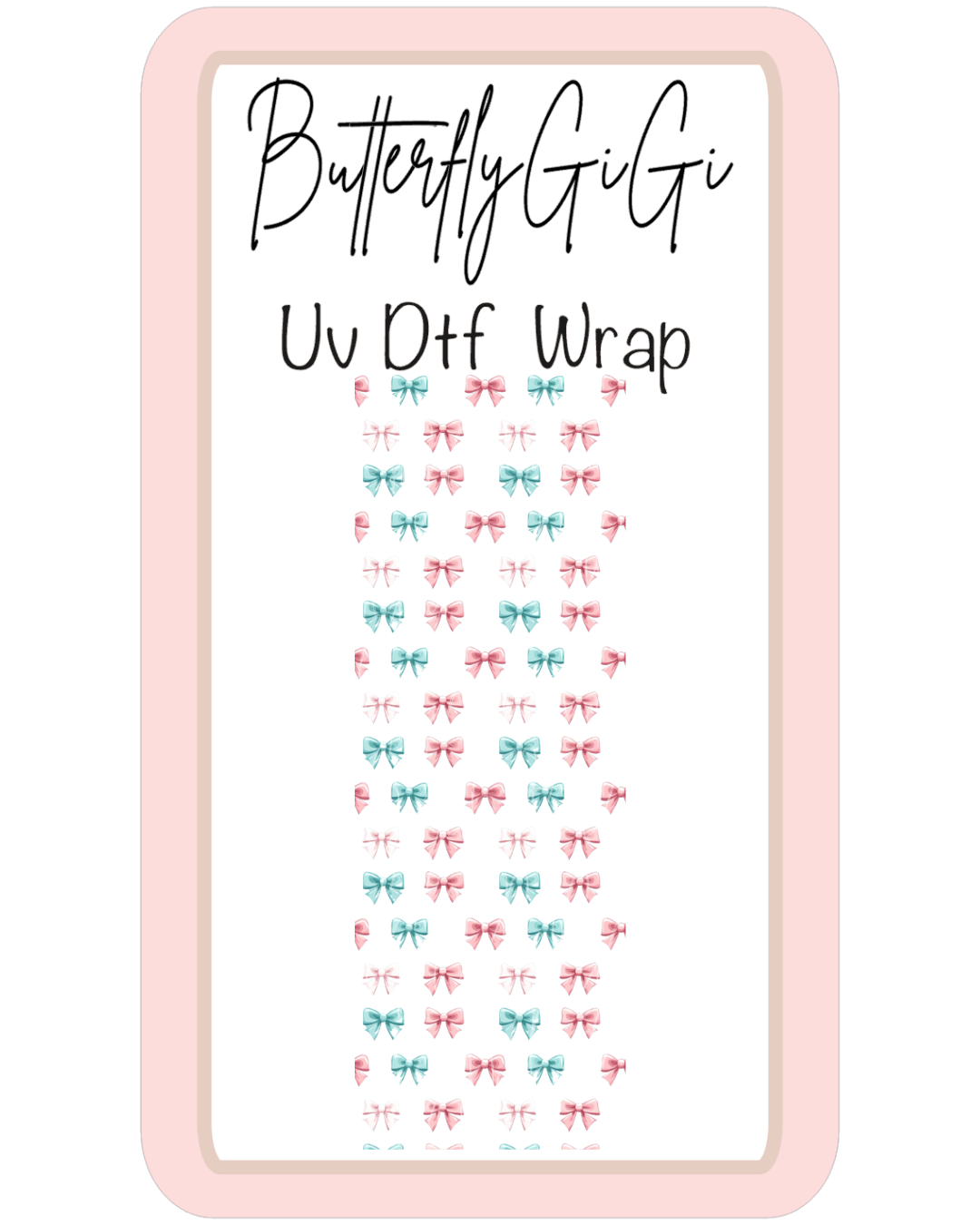 Wrap Pink Blue Bows UvDTF