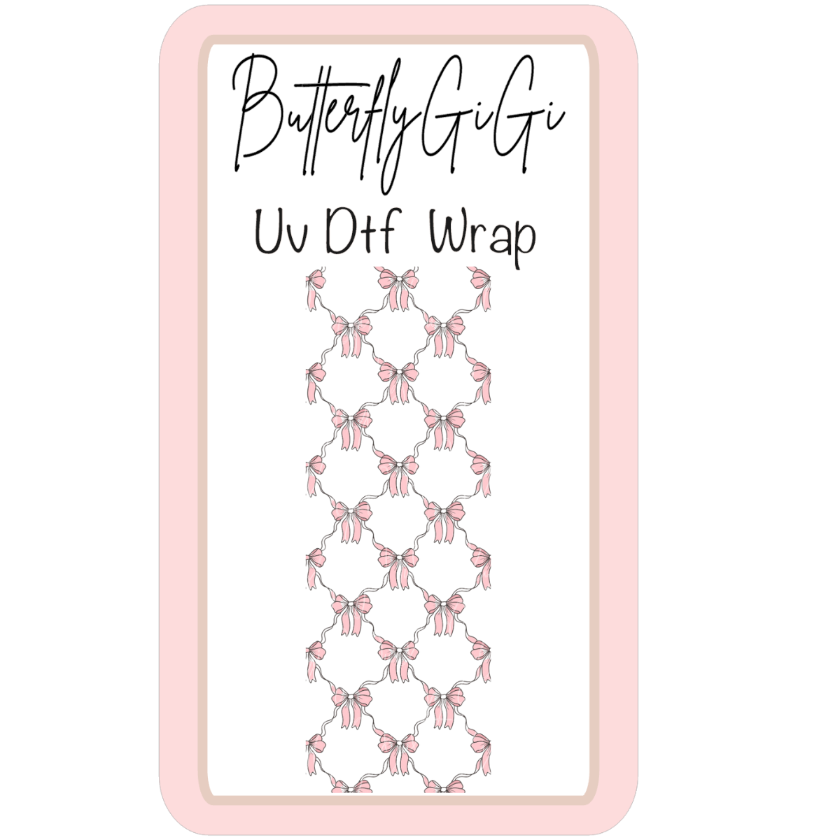 Wrap Pink Bow Coquette Stringed UV Dtf