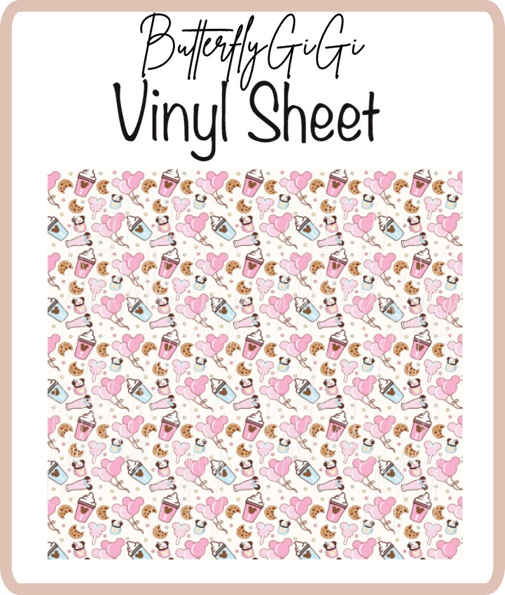 Vinyl Pink Mouse Snacks Sheet