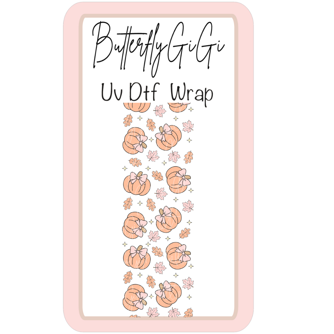 Pink Pumpkin UV DTF Wrap