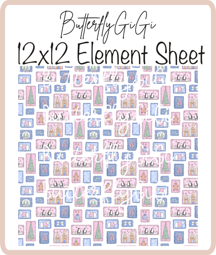 Polar Xmas 12x12 UVDTF Element Sheet