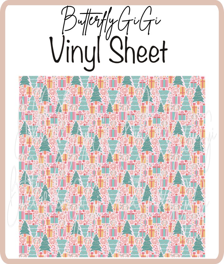 Vinyl Presents Trees Pastel Sheet