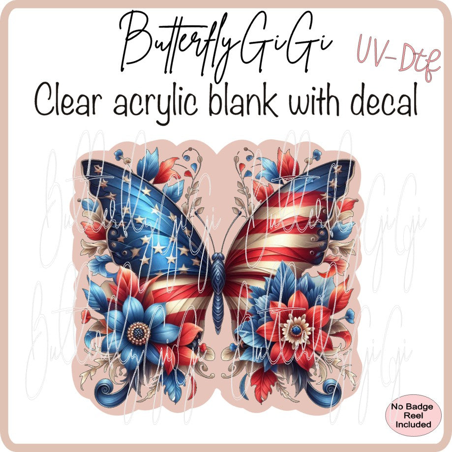 UVDTF Patriotic Butterfly