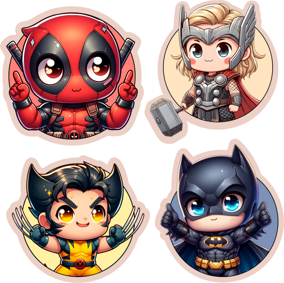 Round SuperHero UvDTF