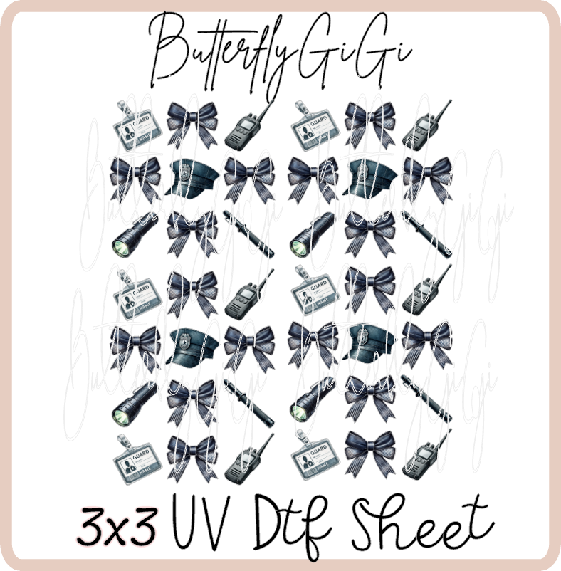 3x3 Security Uv Dtf SHEET