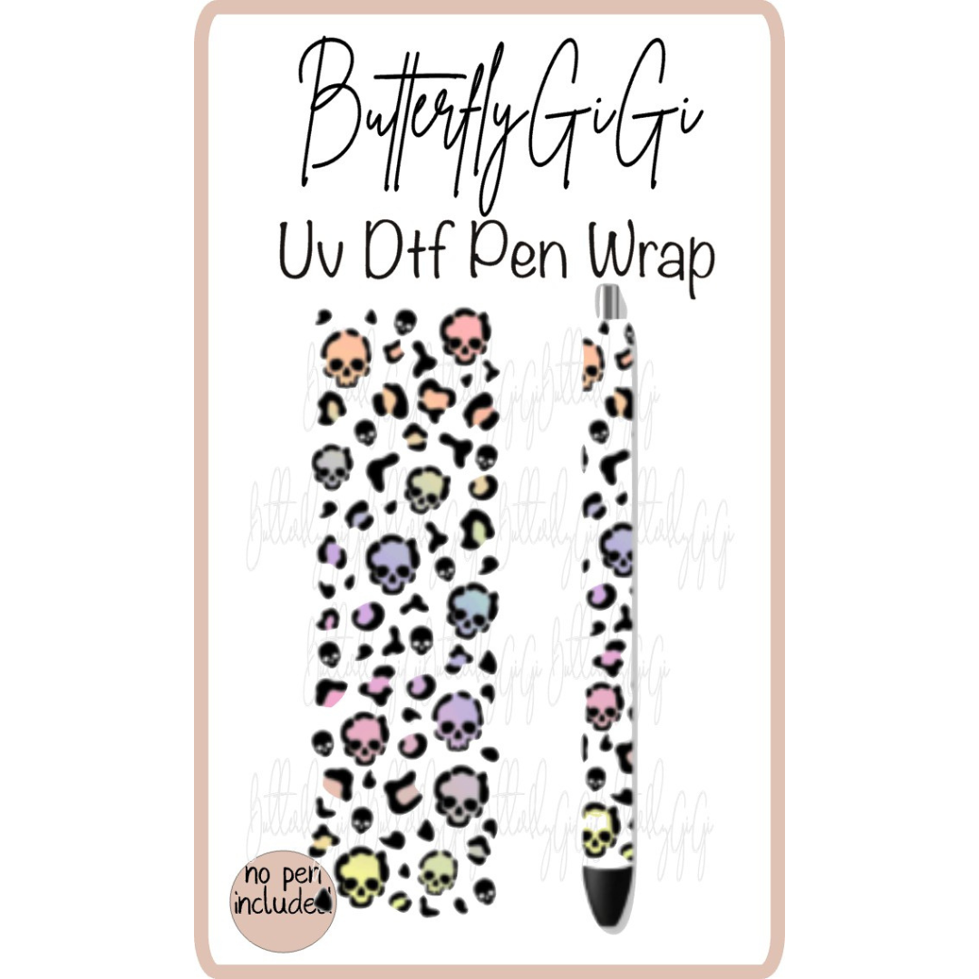 Skull Leopard Uv Dtf Wrap