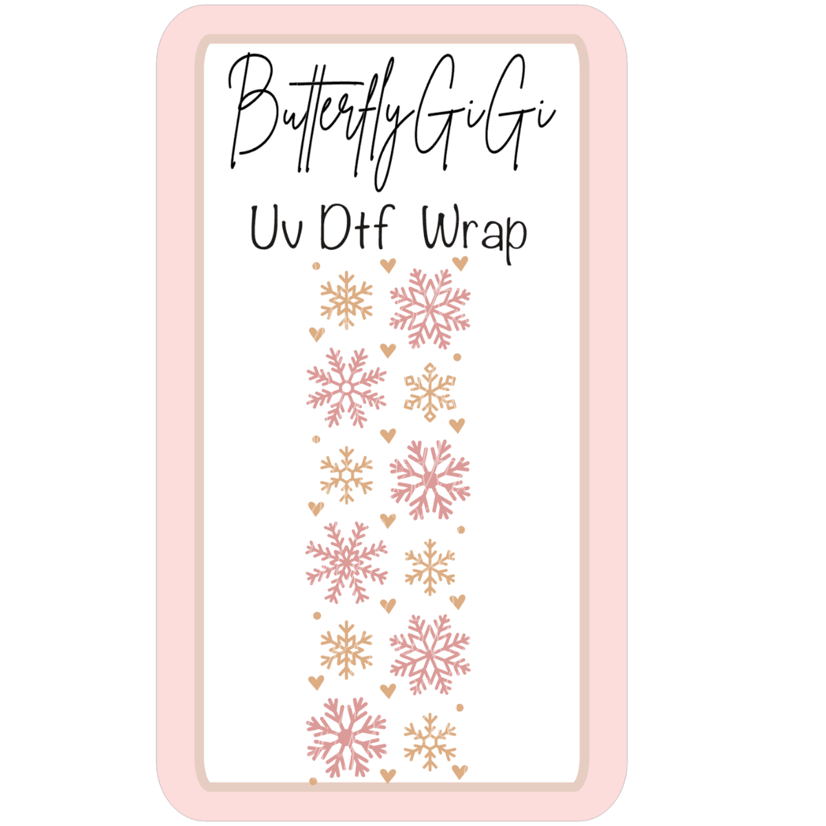 Wrap Snowflakes Pink UV Dtf