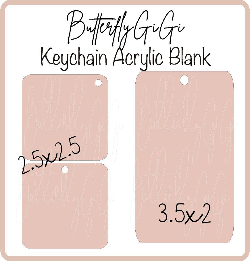 Square.Rectangle Acrylic Blank Keychain