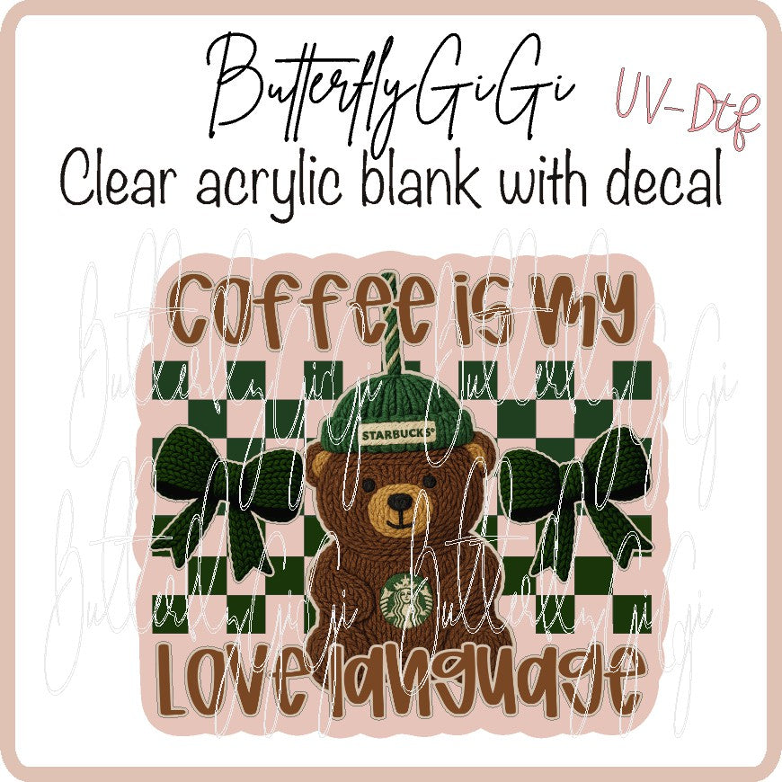 Star B Bear Love Language UV DTF