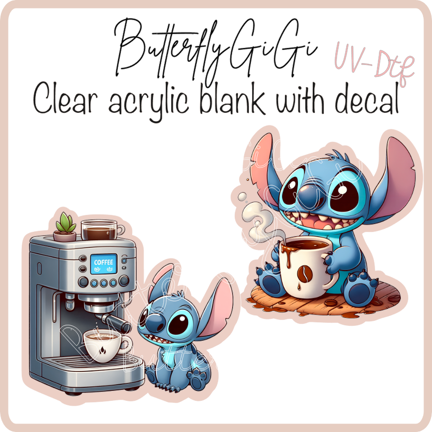 Stitch Coffee BFF UvDTF