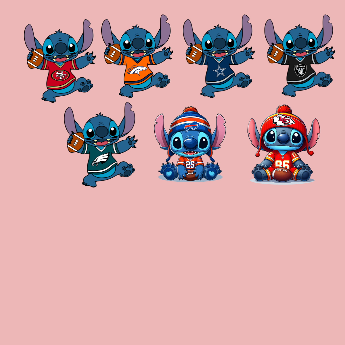Sports Football Blue Alien JUMPING/SITTING