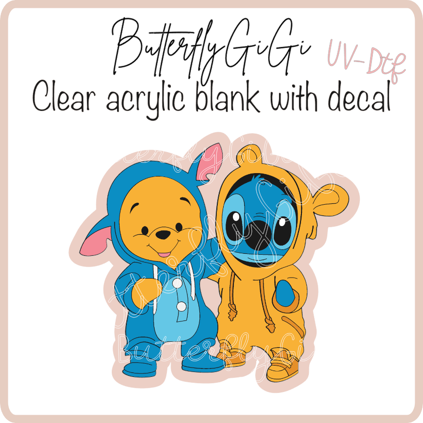 Stitch Pooh Bear UvDTF