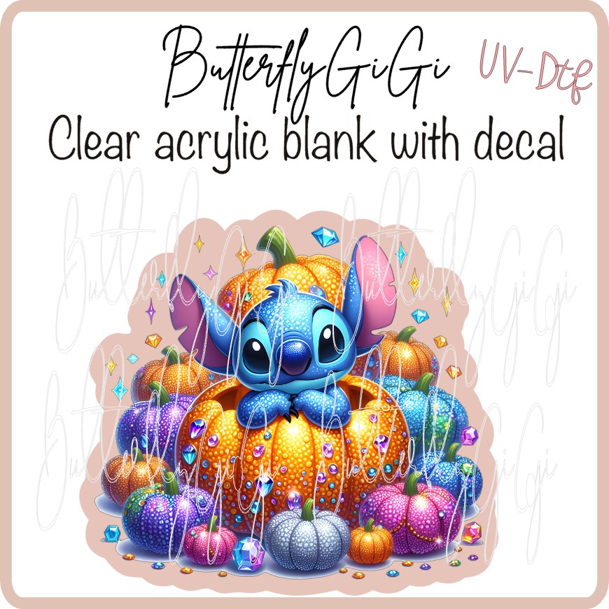 UVDTF Halloween Blue Alien Pumpkin