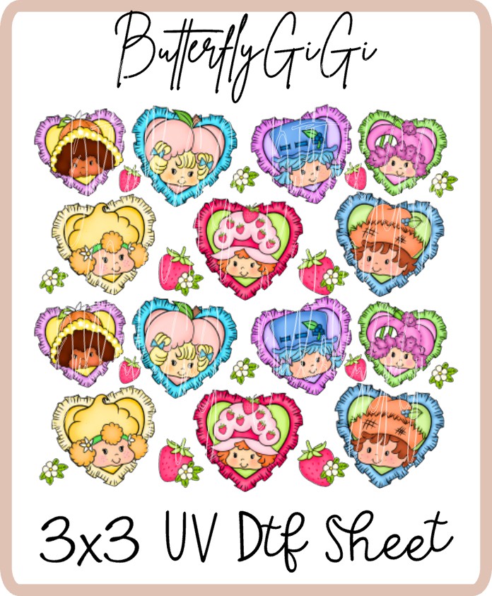 Strawberry Girlies UV Dtf SHEET