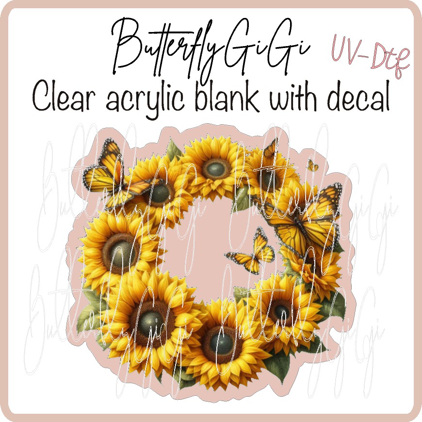 Sunflower Butterfly UV DTF