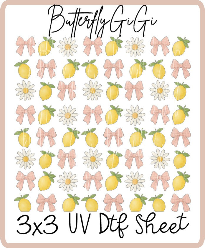 Sweet Lemons UV Dtf SHEET