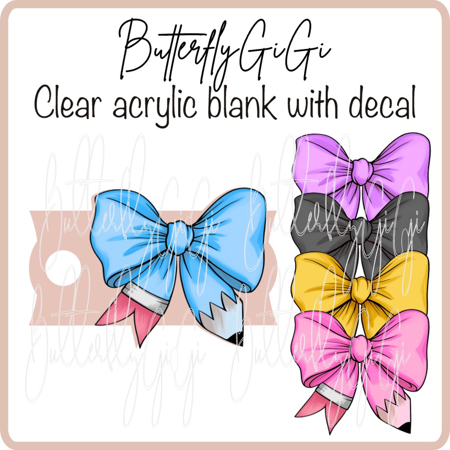 .Tumbler Plate Teacher Bow