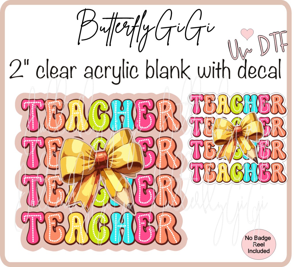Teacher Colorful With Bow