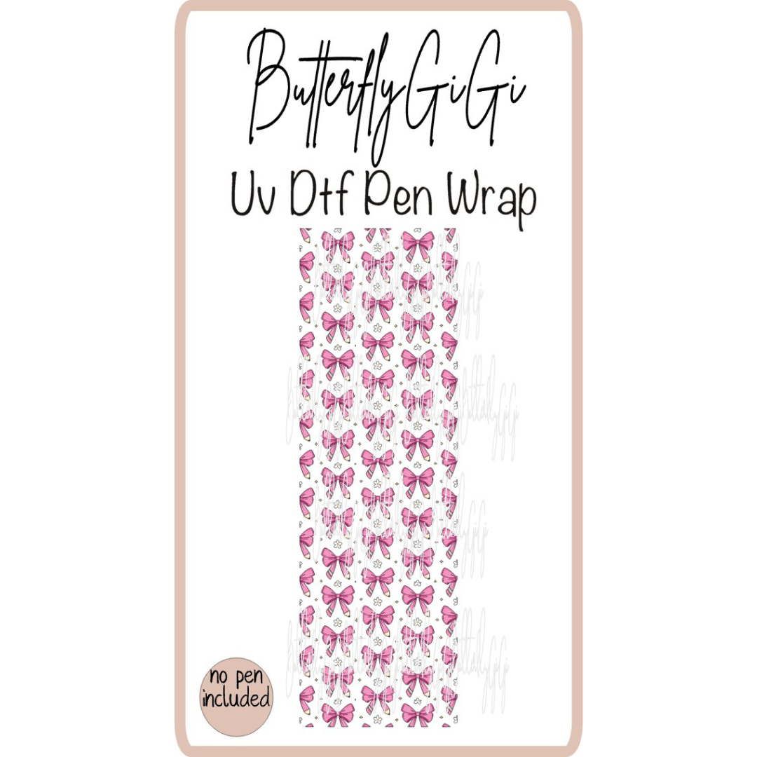 Wrap Teacher Pink Pencil Coquette Uv Dtf