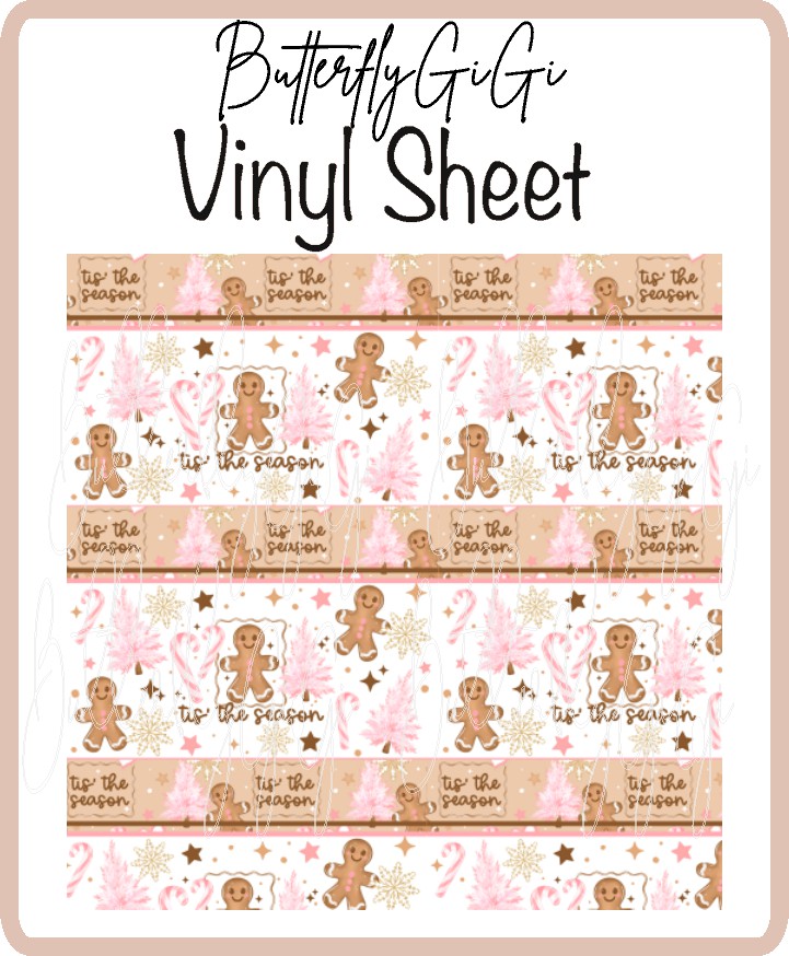 Tis the Gingerbread Split Vinyl Sheet