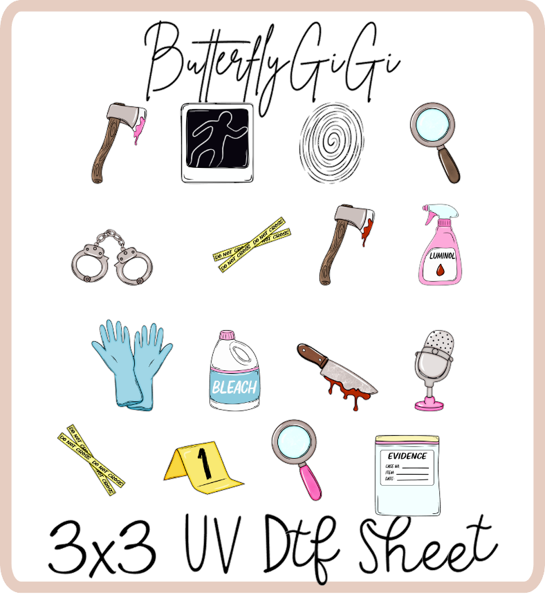 True Crime Podcast Uv Dtf SHEET