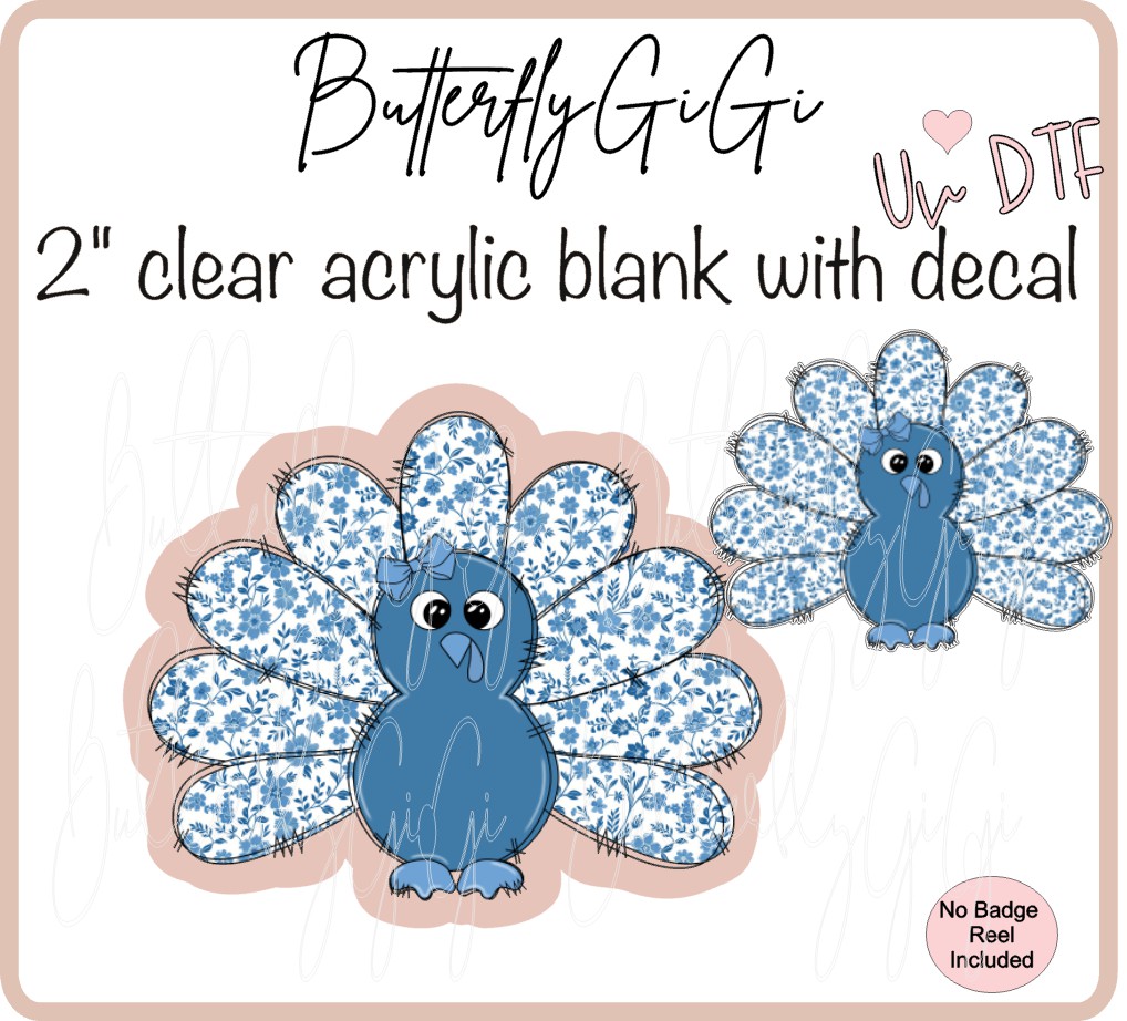 Fall Turkey Blue Bow