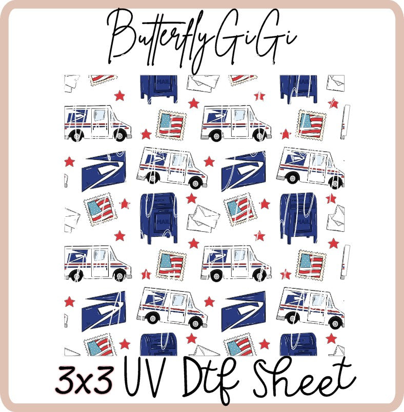 3x3 Postal Uv Dtf SHEET