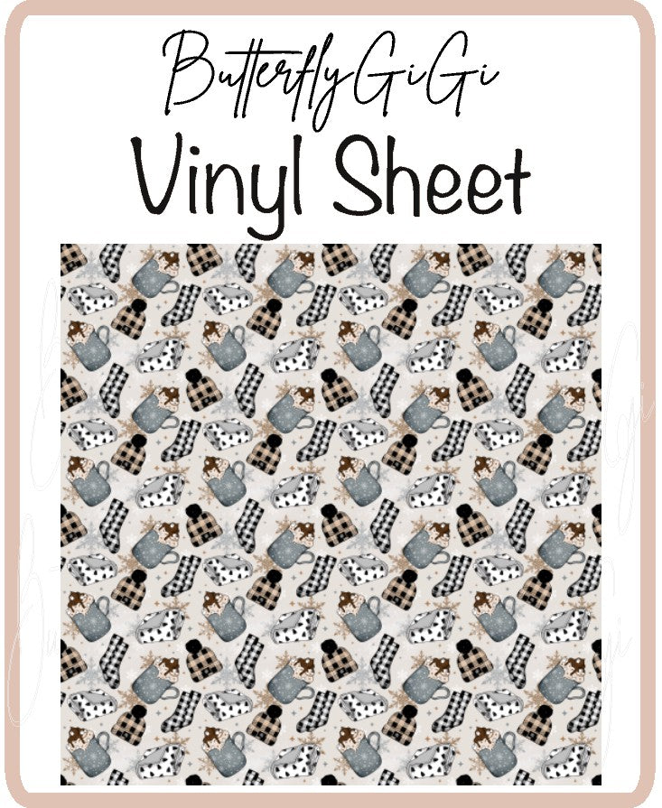 Cozy Christmas Checkered Vinyl Sheet