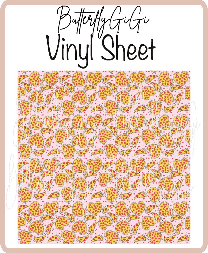 Valentine Pizza Vinyl Sheet
