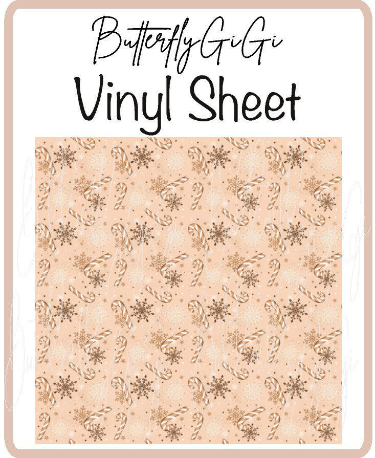 Boho Christmas Canes Vinyl Sheet