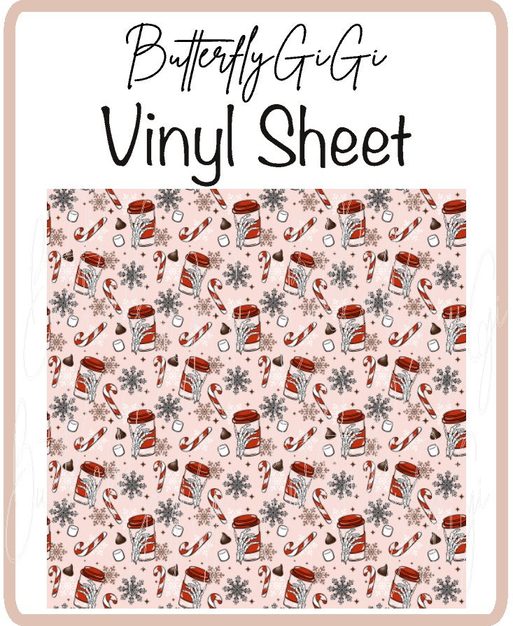 Christmas Coffee Skeleton Vinyl Sheet