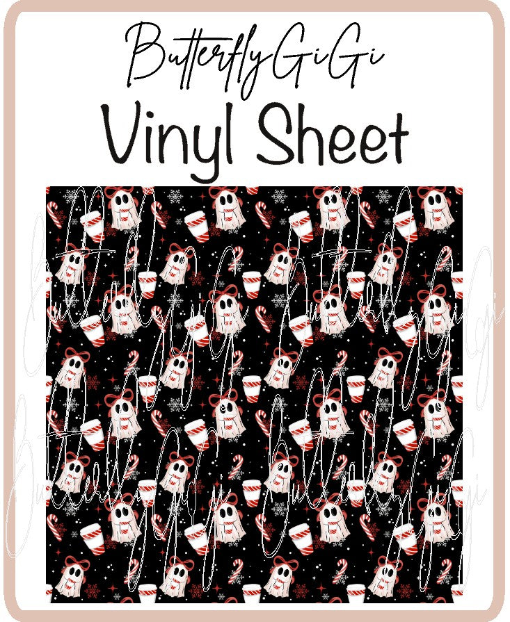 Christmas Peppermint Ghost Vinyl Sheet