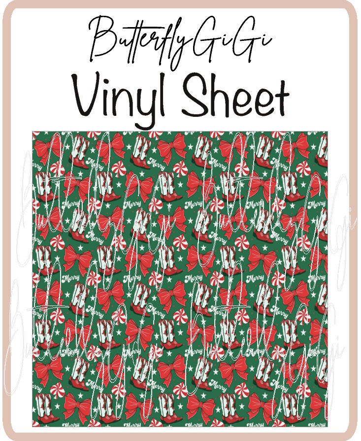Cowboy Christmas Vinyl Sheet