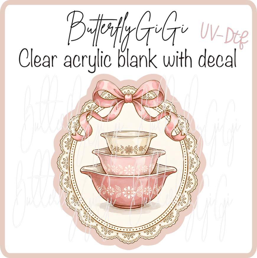 Vintage Bowls Pink UvDTF