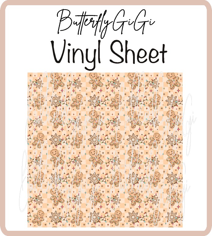 Gingerbread Lights Xmas Vinyl Sheet