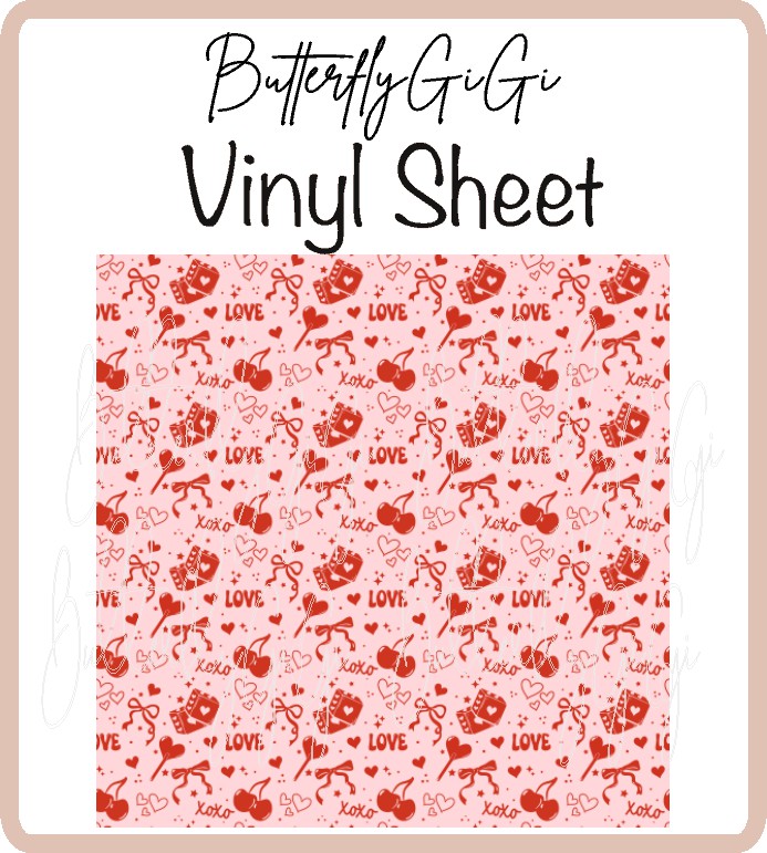 Love Cherry Vinyl Sheet