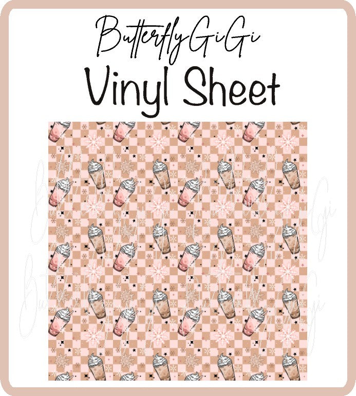 Christmas Coffee Frapp Vinyl Sheet