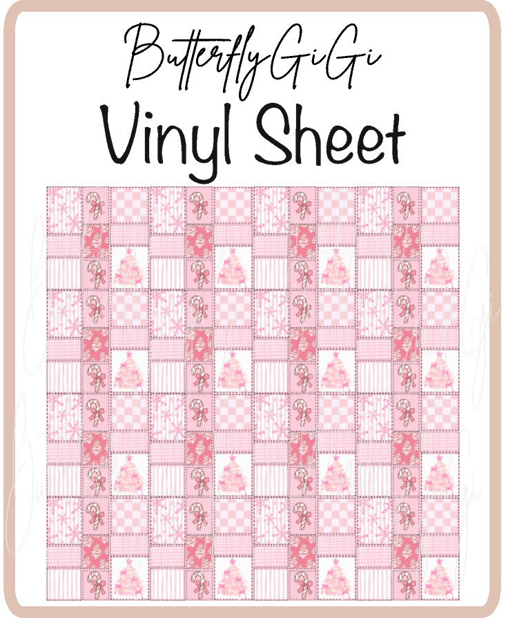 LV Pink Xmas Vinyl Sheet