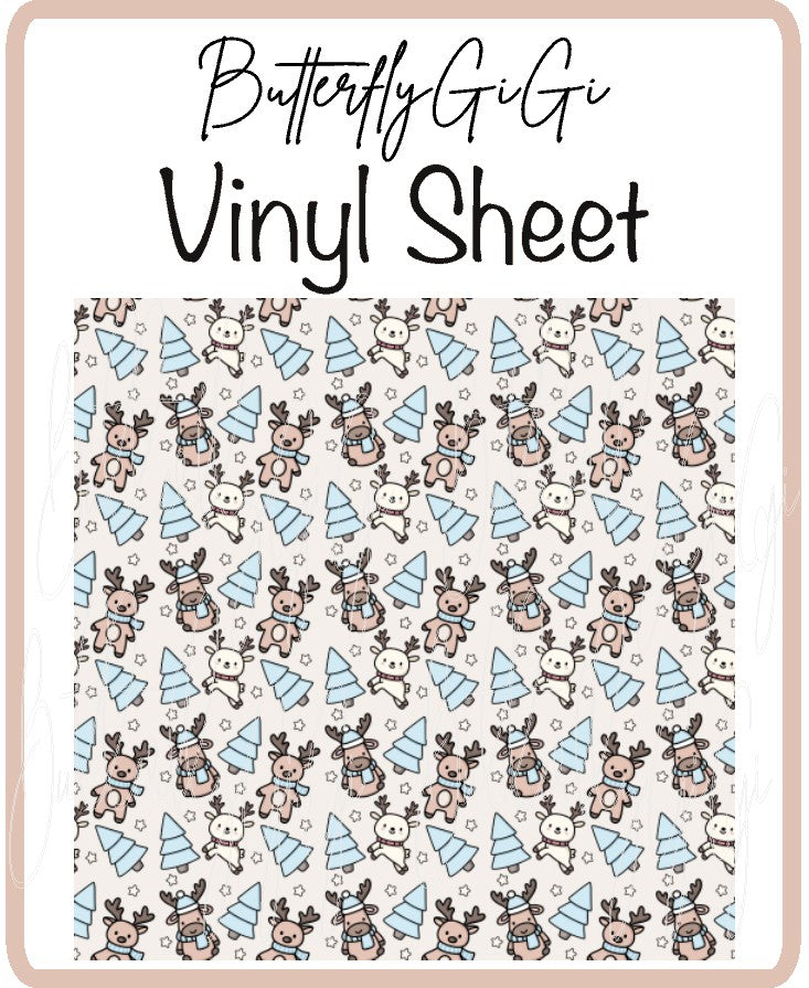 Reindeer Blue Vinyl Sheet