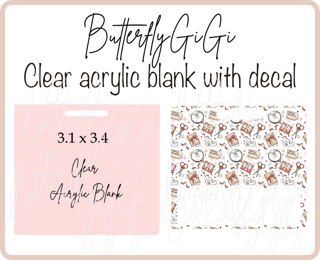 Wrapping Paper Badge Buddy Acrylic Blank & Decal